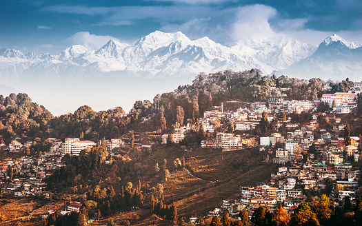 Darjeeling and Kangchenjunga on the background.